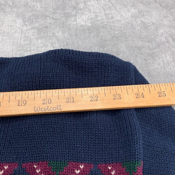 Roundtree & Yorke Sweater Men 2XLarge Blue Red Argyle Golfer Hand Intarsia VTG - Picture 6 of 9
